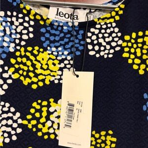 Leota Navy Dress with Yellow and White Accents